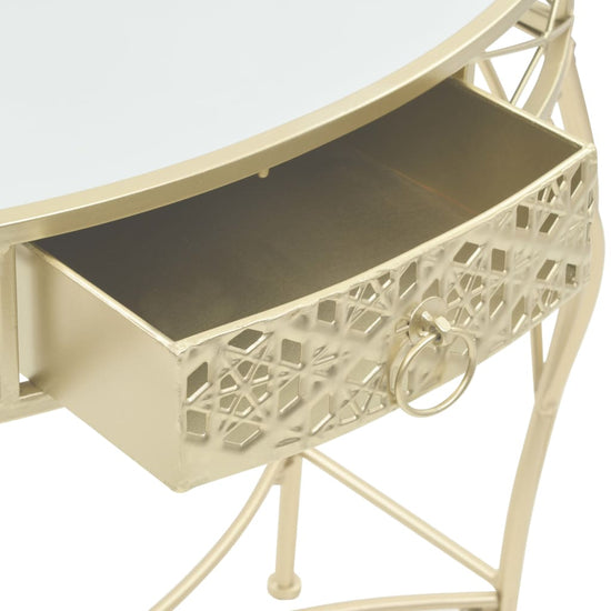 Bijzettafel Franse stijl 82x39x76 cm metaal goudkleurig MeubelReus