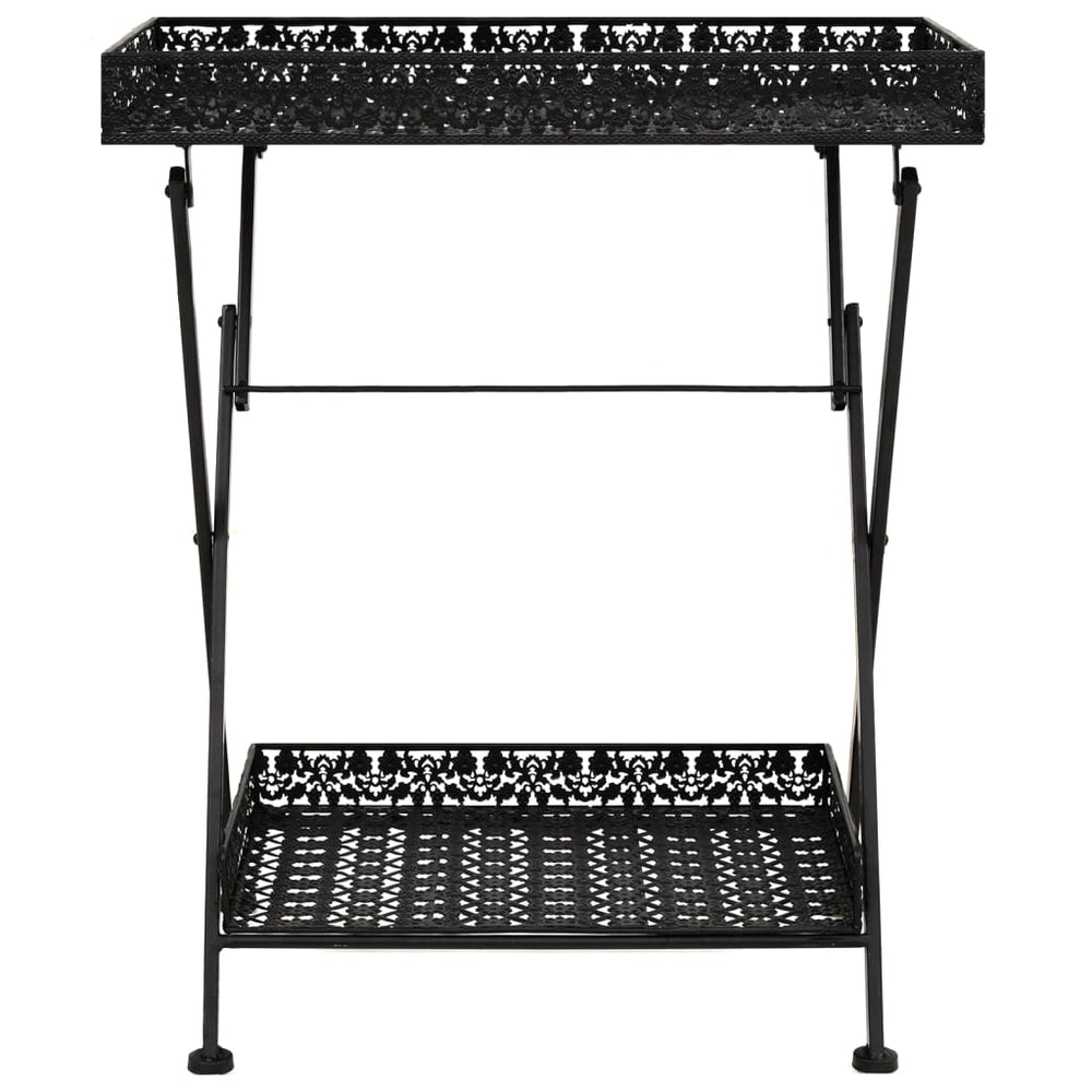 Theetafel vintage stijl inklapbaar 58x35x72 cm metaal zwart MeubelReus