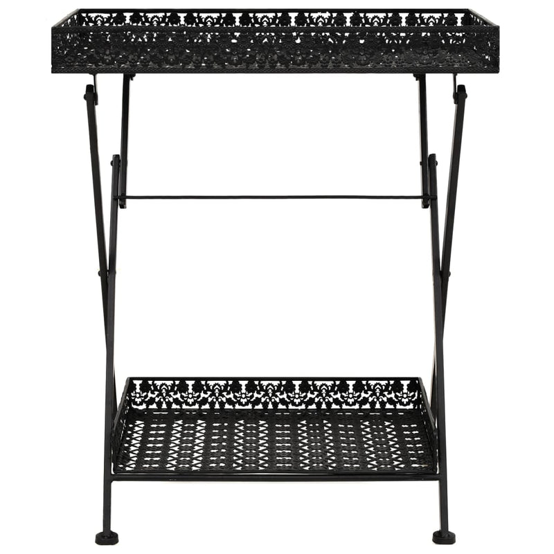 Theetafel vintage stijl inklapbaar 58x35x72 cm metaal zwart MeubelReus
