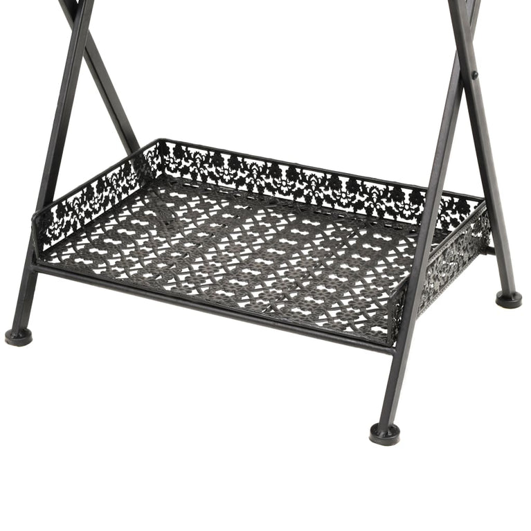 Theetafel vintage stijl inklapbaar 58x35x72 cm metaal zwart MeubelReus
