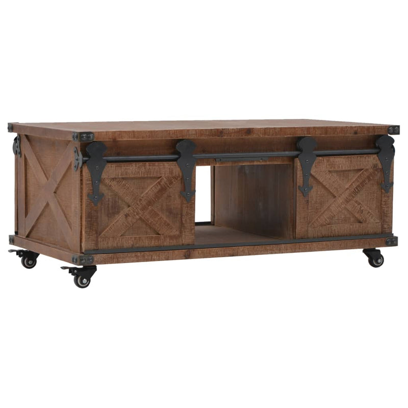 Salontafel 91x51x38 cm massief vurenhout bruin MeubelReus