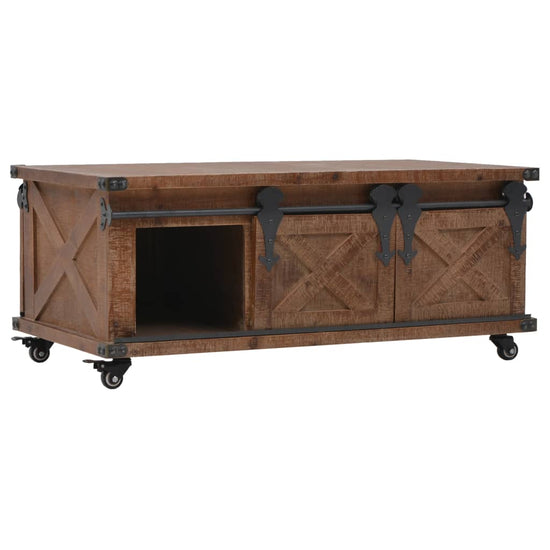 Salontafel 91x51x38 cm massief vurenhout bruin MeubelReus
