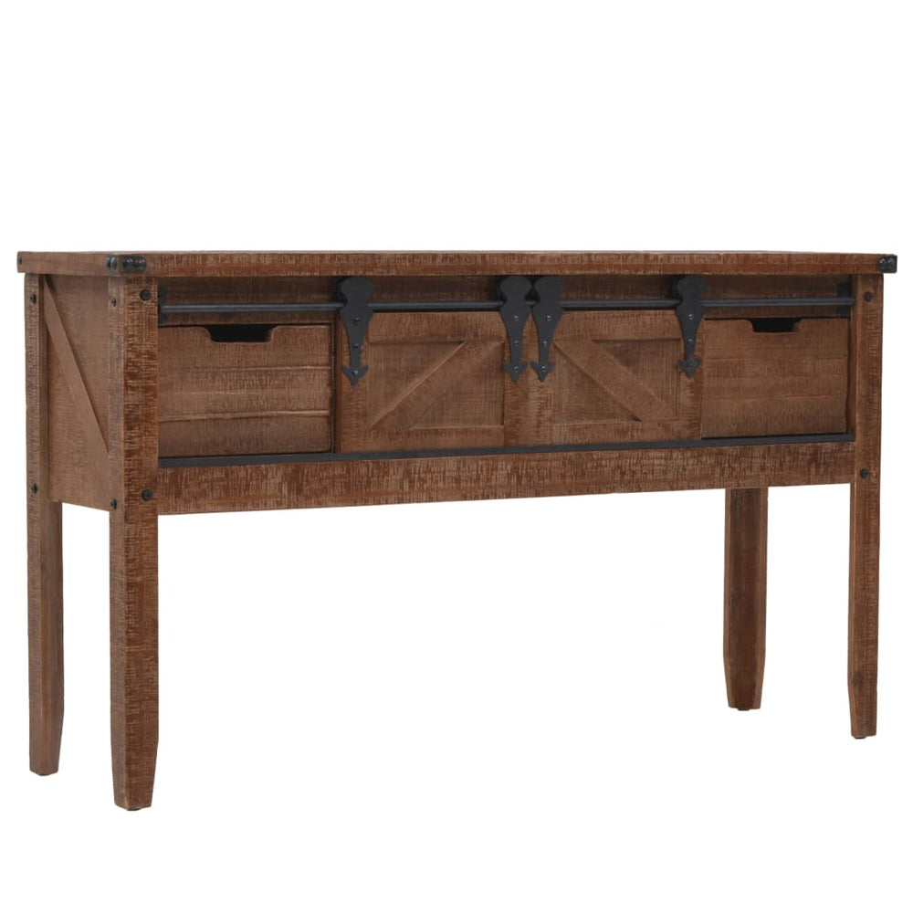 Wandtafel 131x35,5x75 cm massief vurenhout bruin MeubelReus