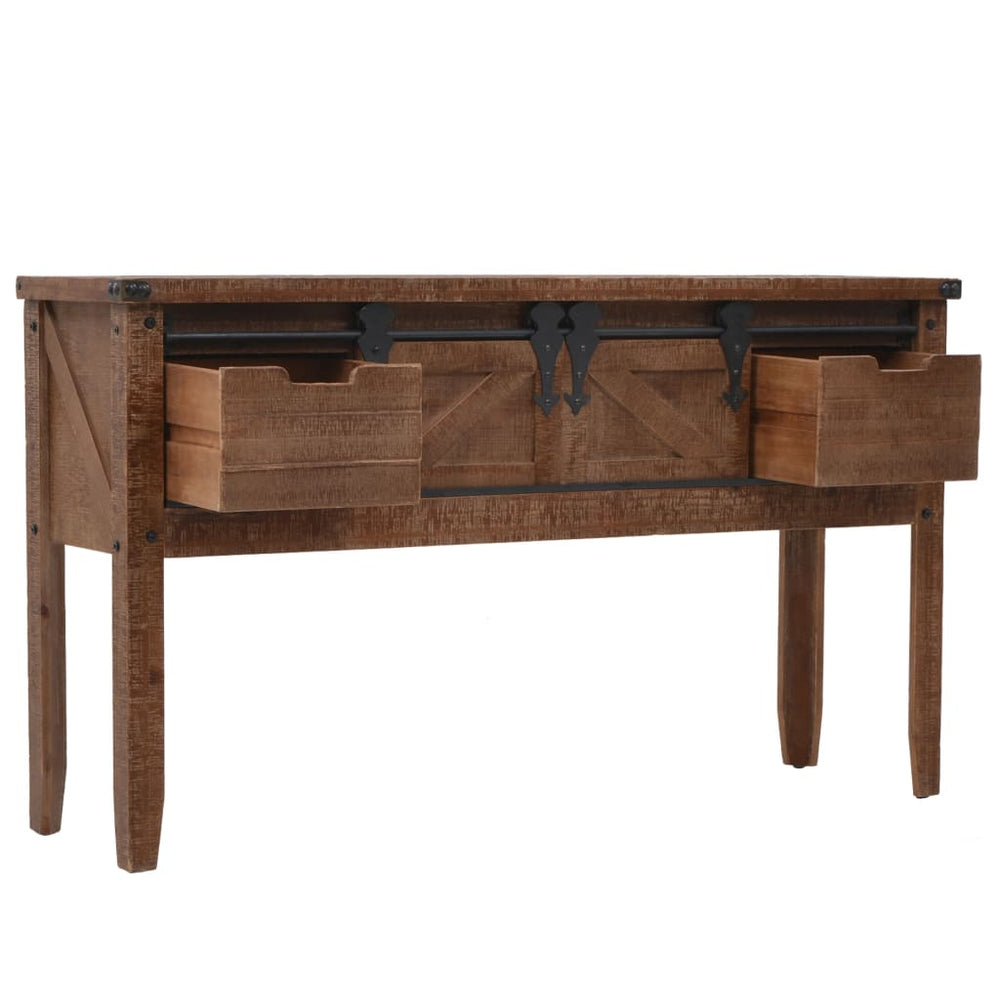 Wandtafel 131x35,5x75 cm massief vurenhout bruin MeubelReus