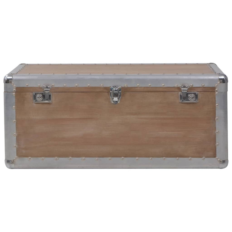 Opbergkist 91x52x40 cm massief vurenhout bruin MeubelReus
