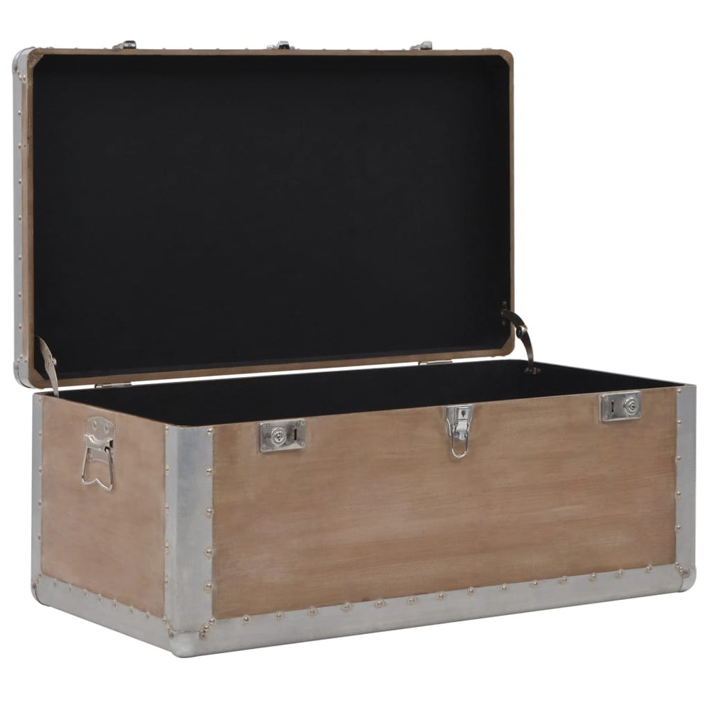 Opbergkist 91x52x40 cm massief vurenhout bruin MeubelReus