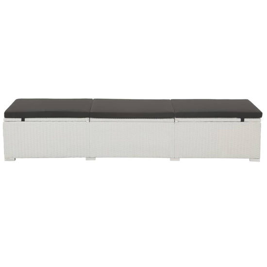 Ligbed met kussen poly rattan wit MeubelReus