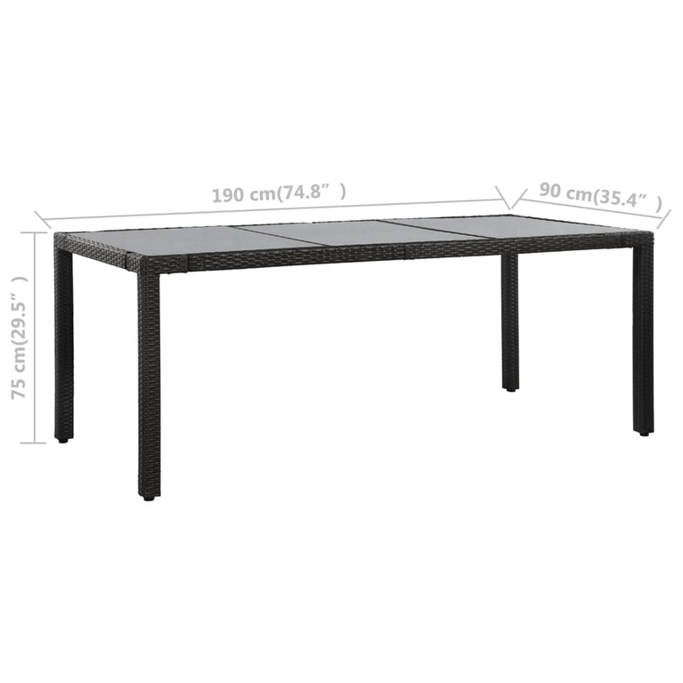 9-delige Tuinset poly rattan zwart MeubelReus