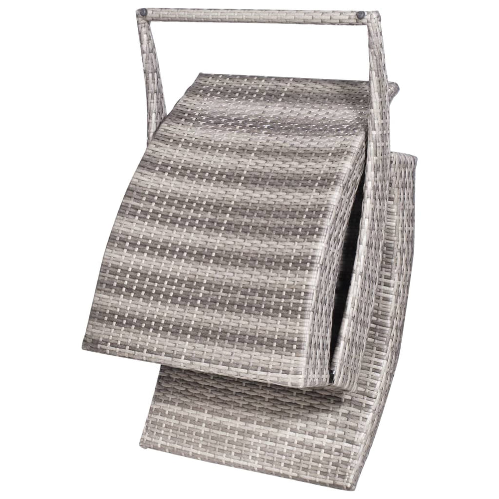 Ligbed inklapbaar met kussen poly rattan grijs MeubelReus