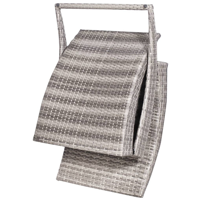 Ligbed inklapbaar met kussen poly rattan grijs MeubelReus