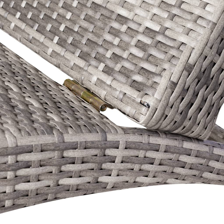 Ligbed inklapbaar met kussen poly rattan grijs MeubelReus