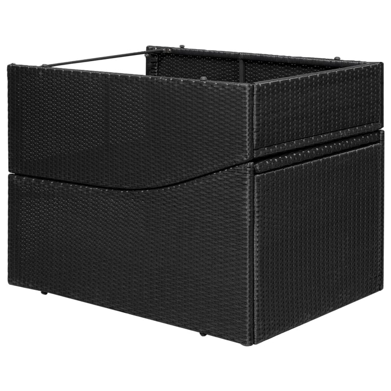 Ligbed met kussen poly rattan zwart MeubelReus