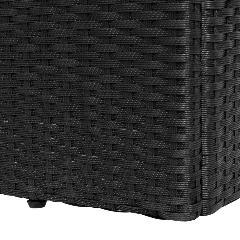 Ligbed met kussen poly rattan zwart MeubelReus