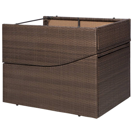 Ligbed met kussen poly rattan bruin MeubelReus