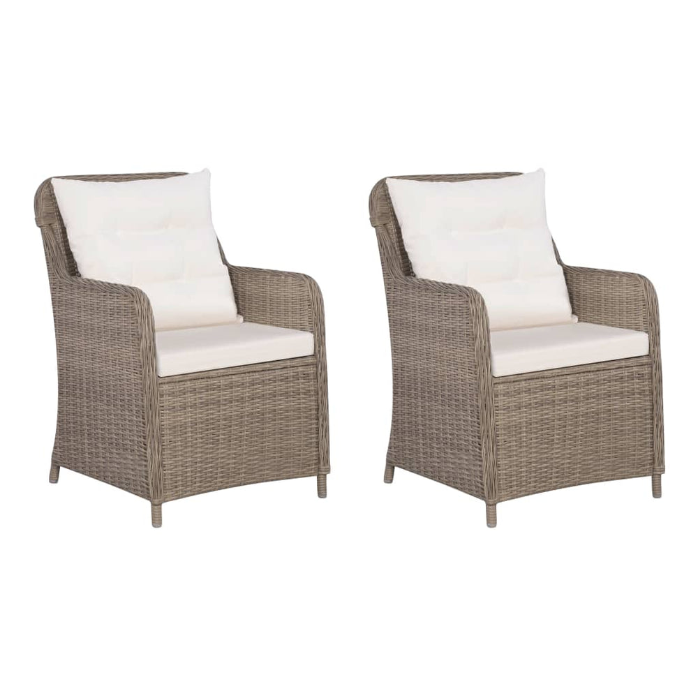 3-delige Bistroset met kussens poly rattan bruin MeubelReus