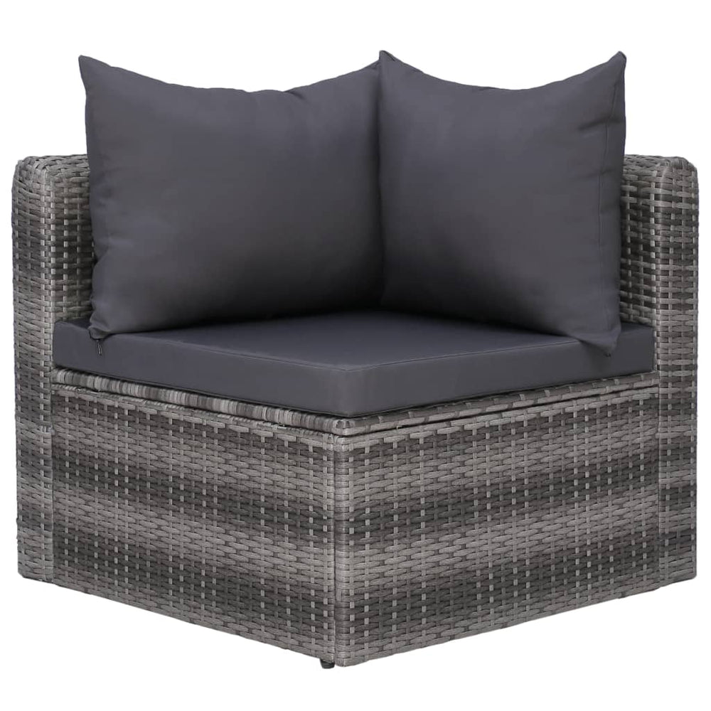 8-delige Loungeset met kussens poly rattan grijs MeubelReus