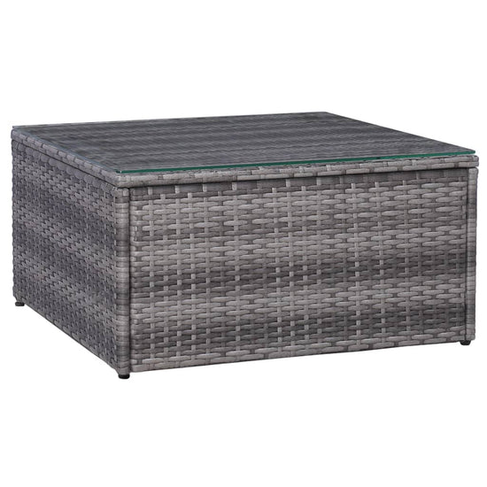 7-delige Loungeset met kussens poly rattan grijs MeubelReus