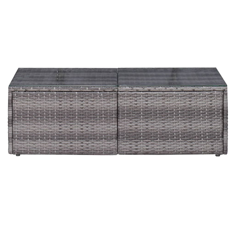 6-delige Loungeset met kussens poly rattan grijs MeubelReus