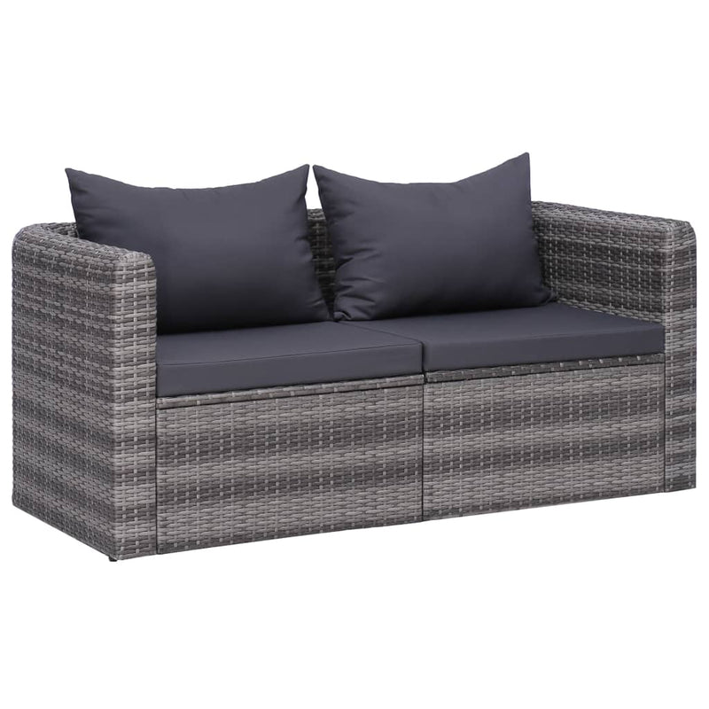 Tuinhoekbanken 2 st poly rattan grijs MeubelReus