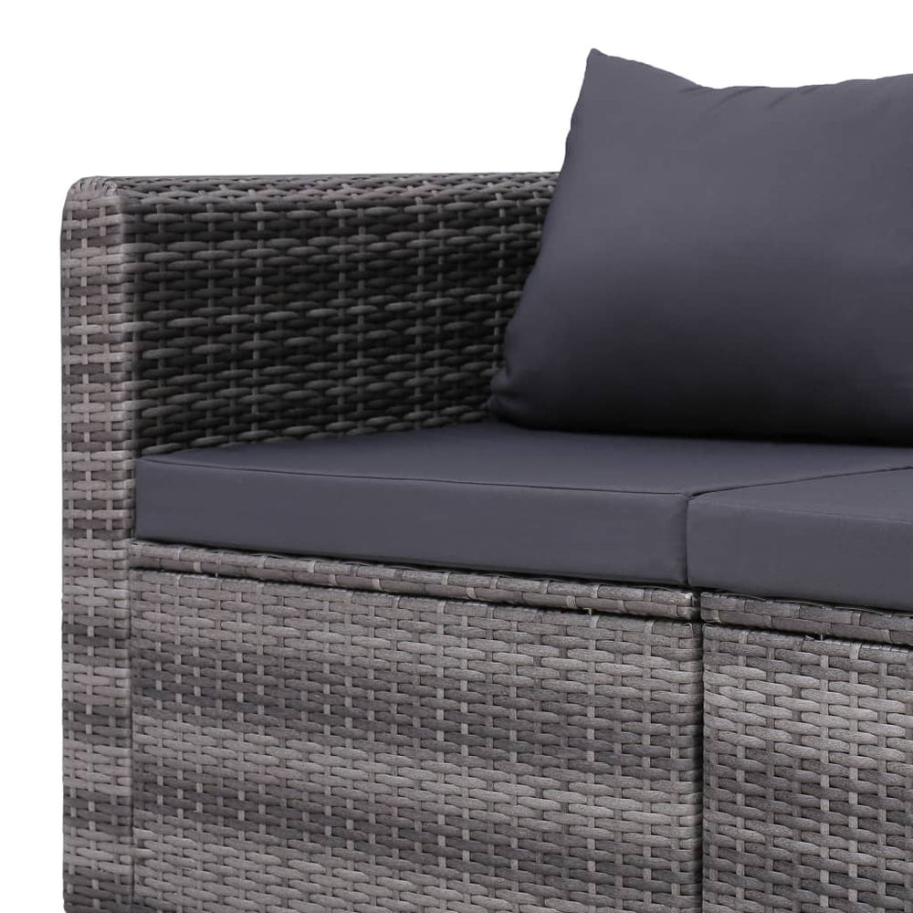 Tuinhoekbanken 2 st poly rattan grijs MeubelReus