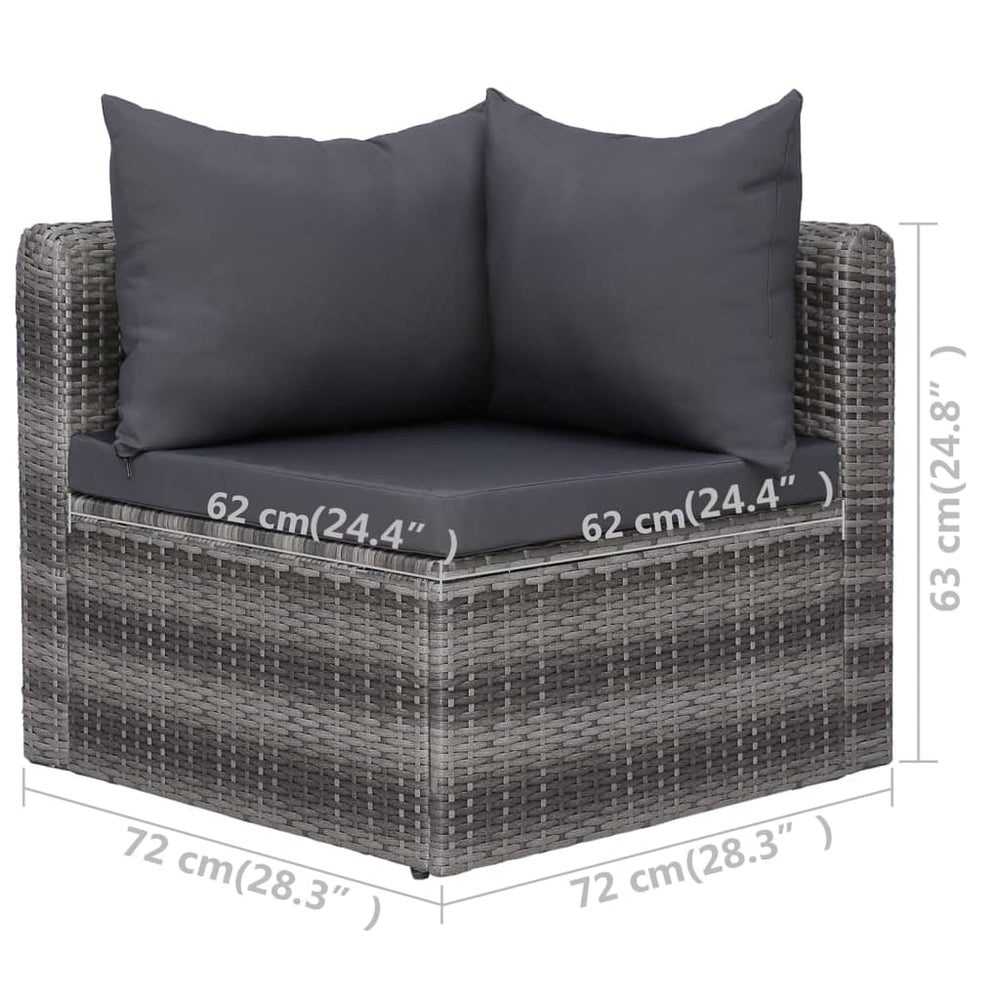 Tuinhoekbanken 2 st poly rattan grijs MeubelReus