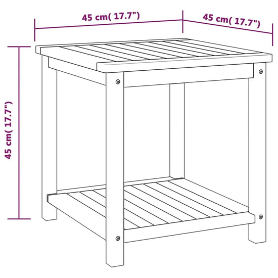 Bijzettafel 45x45x45 cm massief acaciahout MeubelReus