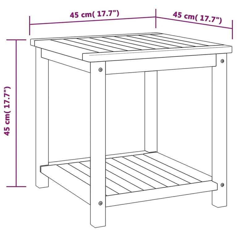Bijzettafel 45x45x45 cm massief acaciahout MeubelReus