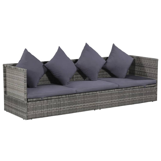 Tuinbed 200x60 cm poly rattan grijs MeubelReus