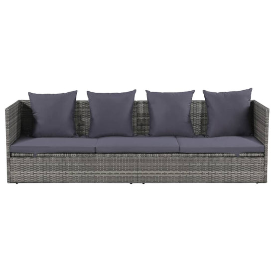 Tuinbed 200x60 cm poly rattan grijs MeubelReus