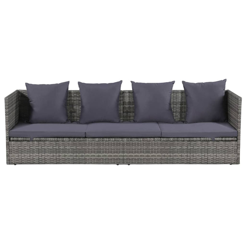 Tuinbed 200x60 cm poly rattan grijs MeubelReus