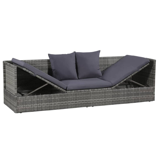 Tuinbed 200x60 cm poly rattan grijs MeubelReus