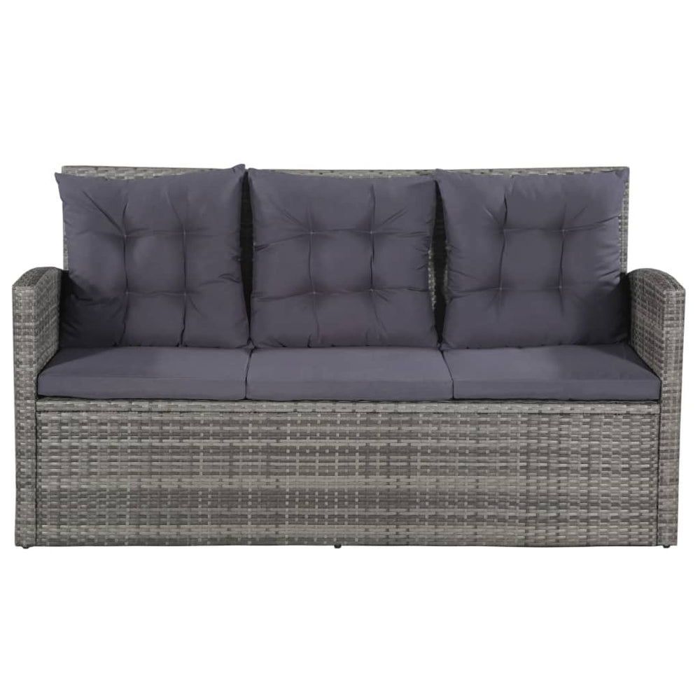 6-delige Loungeset met kussens poly rattan grijs MeubelReus