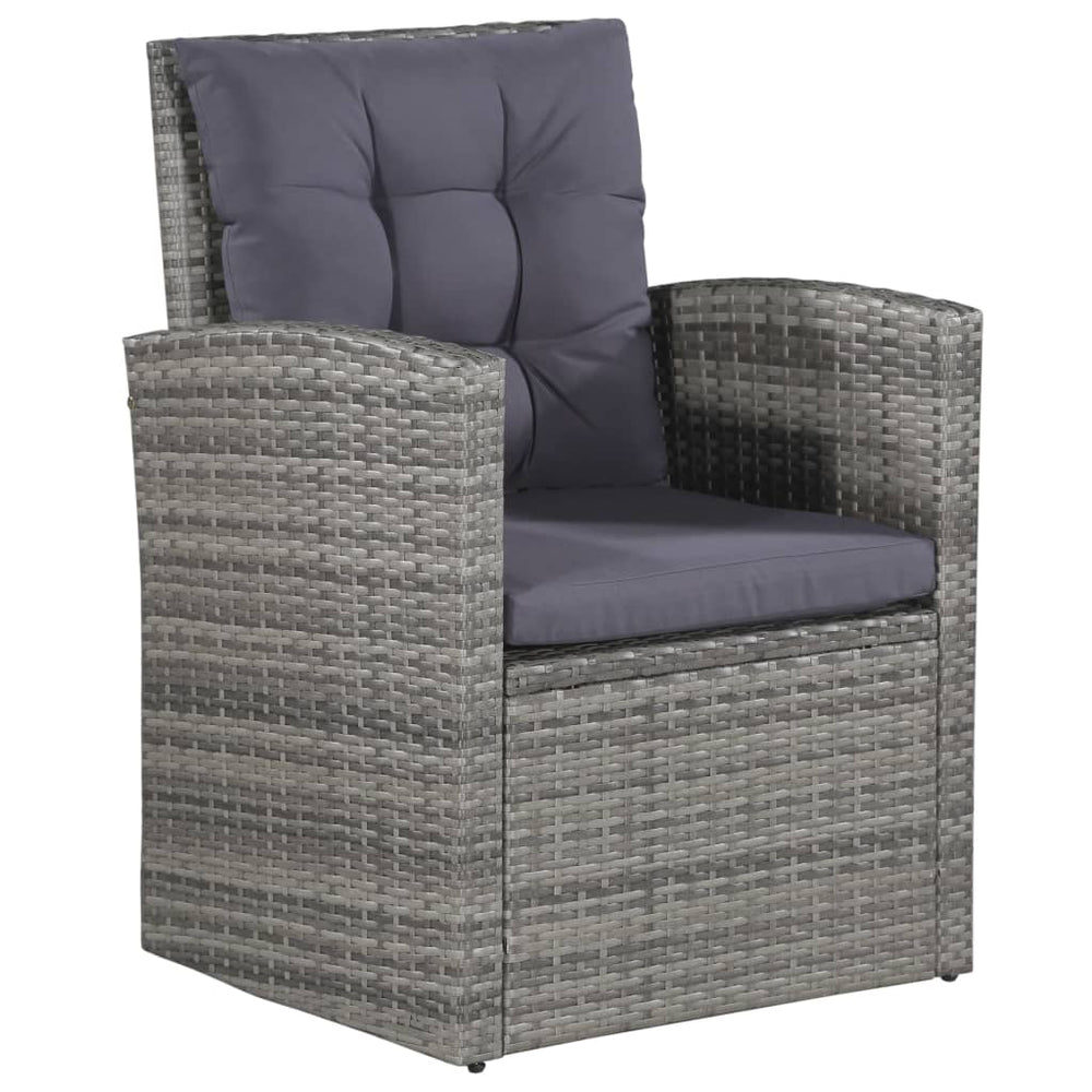 6-delige Loungeset met kussens poly rattan grijs MeubelReus