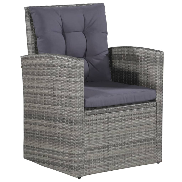 6-delige Loungeset met kussens poly rattan grijs MeubelReus
