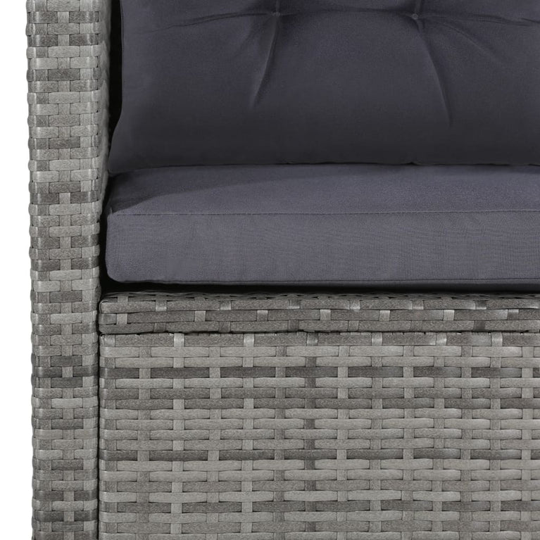 6-delige Loungeset met kussens poly rattan grijs MeubelReus