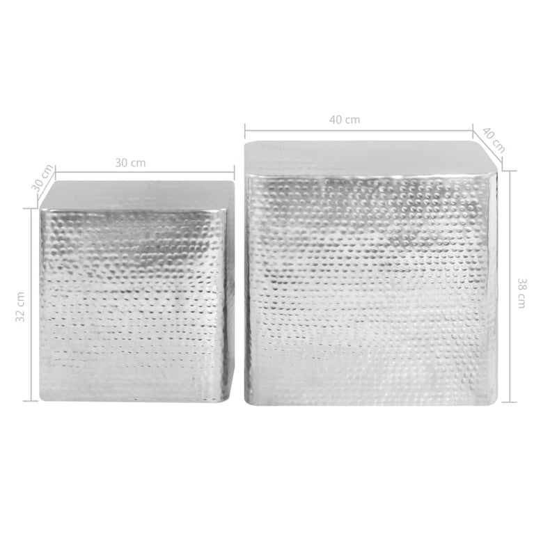 Salontafel 2 st aluminium zilver MeubelReus