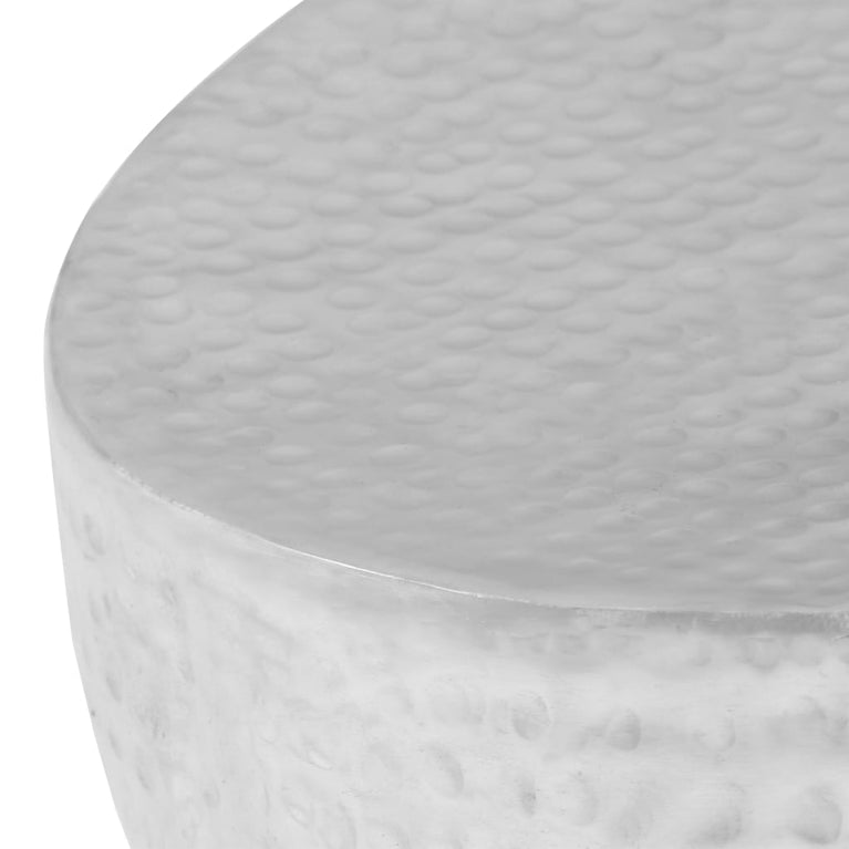 salontafel 100x50x28 cm gehamerd aluminium zilver MeubelReus