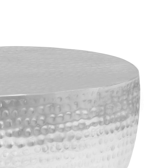 salontafel 100x50x28 cm gehamerd aluminium zilver MeubelReus