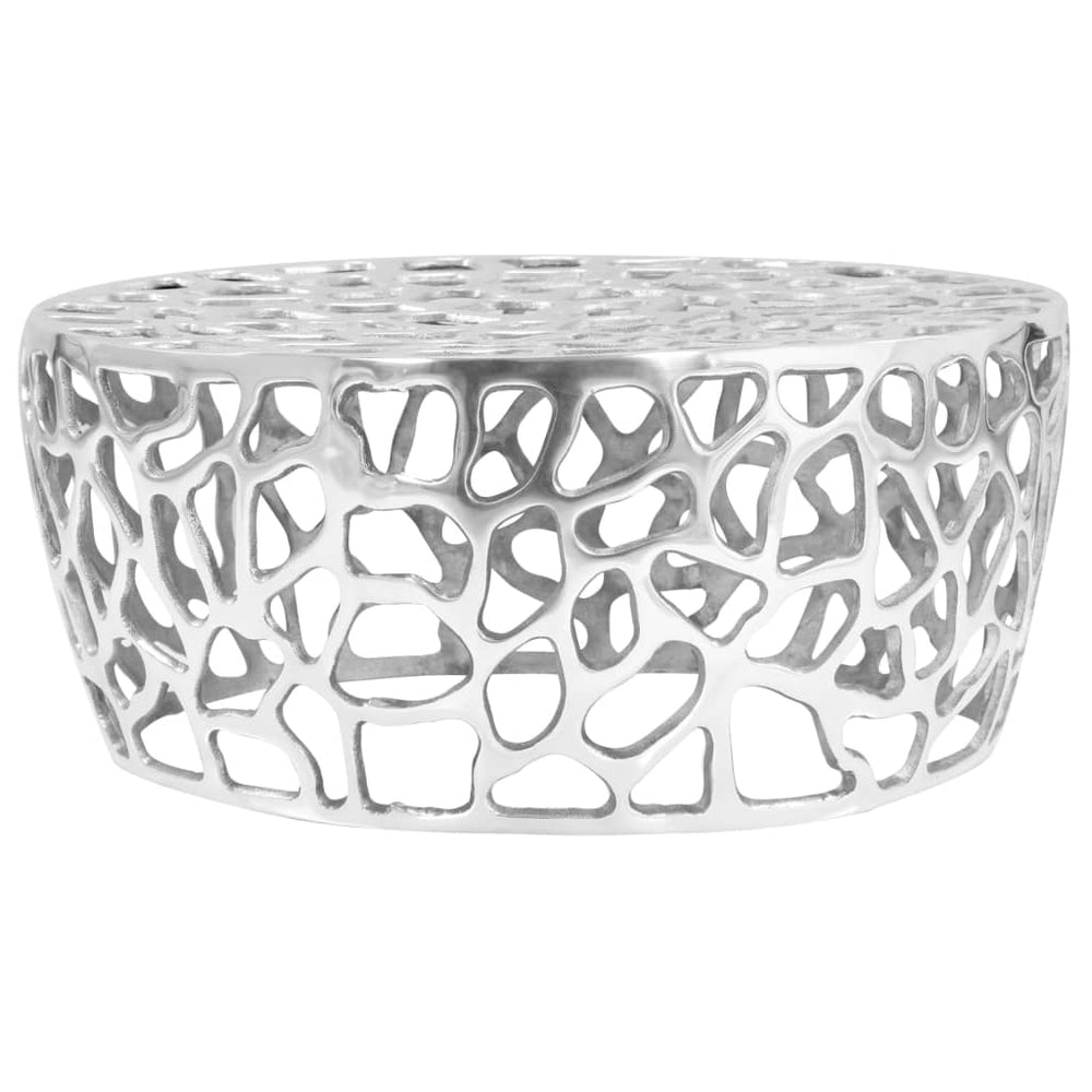 Salontafel 70x30 cm gegoten aluminium zilverkleurig MeubelReus