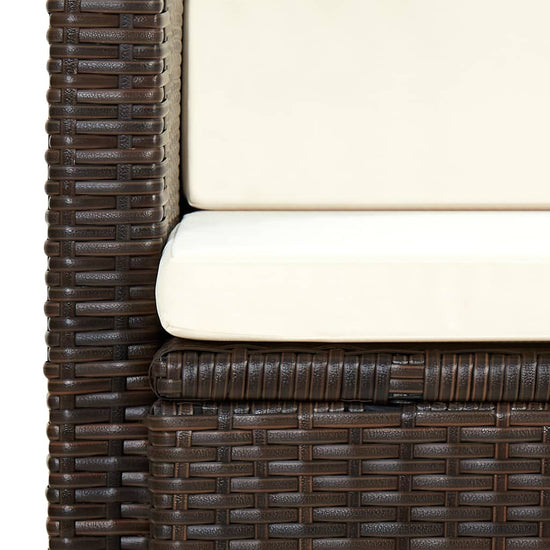 Tuinbank 2-zits met kussens poly rattan bruin MeubelReus