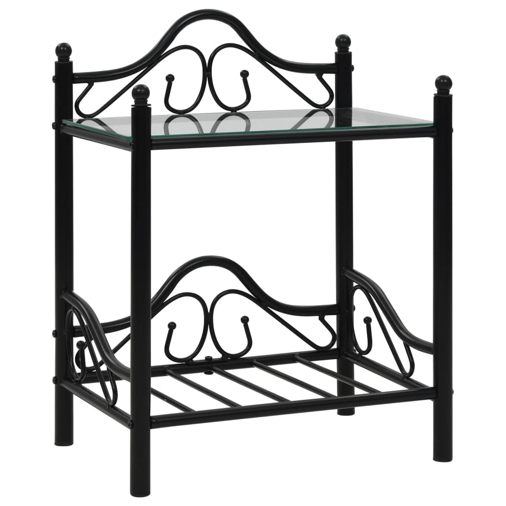 Nachtkastjes 45x30,5x60 cm staal en gehard glass 2 st MeubelReus