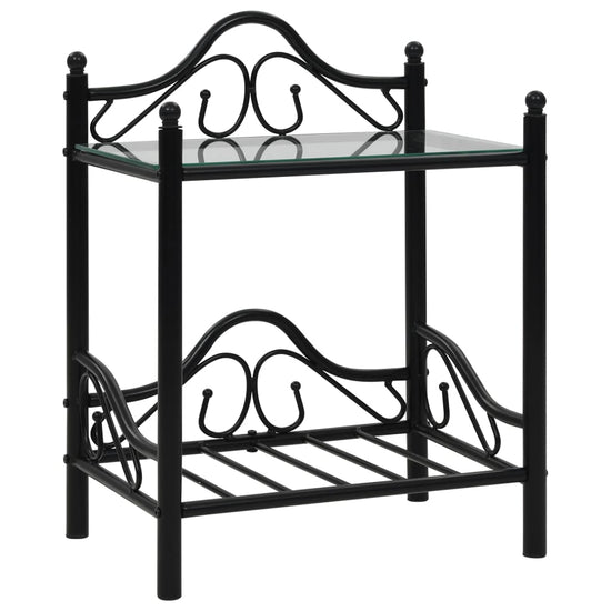 Nachtkastjes 45x30,5x60 cm staal en gehard glass 2 st MeubelReus
