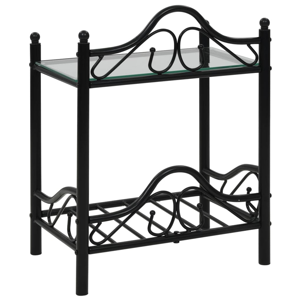 Nachtkastjes 45x30,5x60 cm staal en gehard glass 2 st MeubelReus