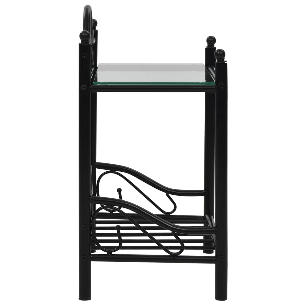 Nachtkastjes 45x30,5x60 cm staal en gehard glass 2 st MeubelReus
