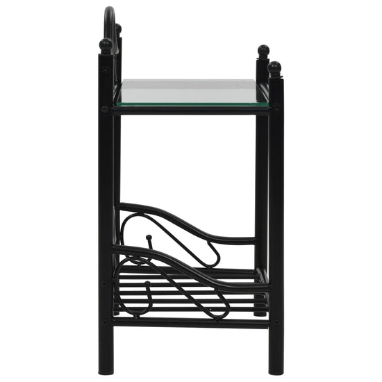 Nachtkastjes 45x30,5x60 cm staal en gehard glass 2 st MeubelReus