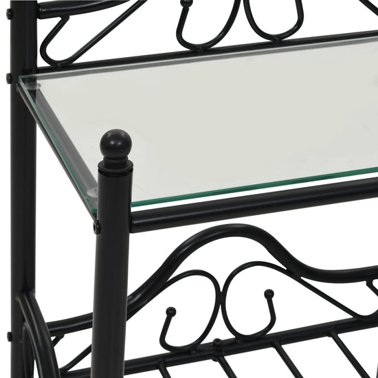 Nachtkastjes 45x30,5x60 cm staal en gehard glass 2 st MeubelReus