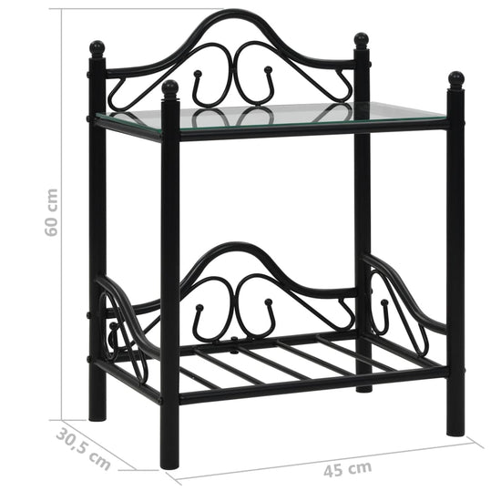 Nachtkastjes 45x30,5x60 cm staal en gehard glass 2 st MeubelReus