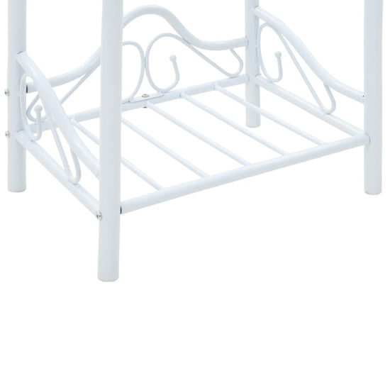 Nachtkastjes 45x30,5x60 cm staal en gehard glas wit MeubelReus