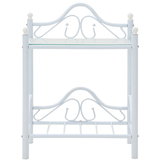 Nachtkastjes 45x30,5x60 cm staal en gehard glas wit 2 st MeubelReus