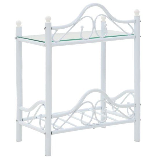 Nachtkastjes 45x30,5x60 cm staal en gehard glas wit 2 st MeubelReus